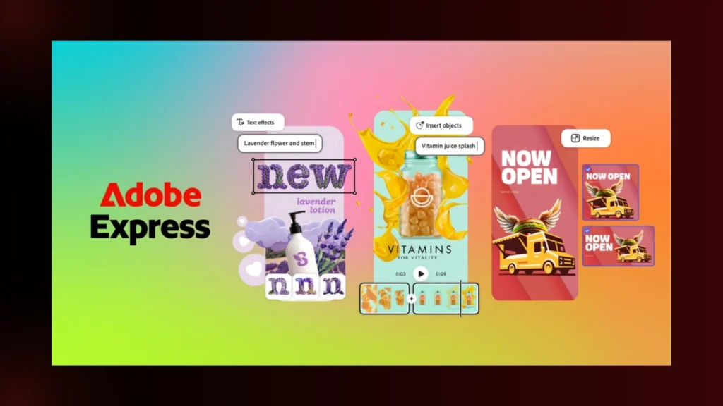 Adobe Express design tools and templates – a high-end option among the best apps for content creation