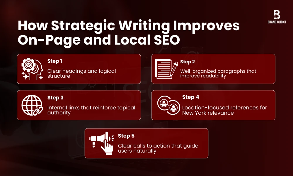 | How content writing services New York improve SEO for Businesses? How Strategic Writing Improves On-Page and Local SEO