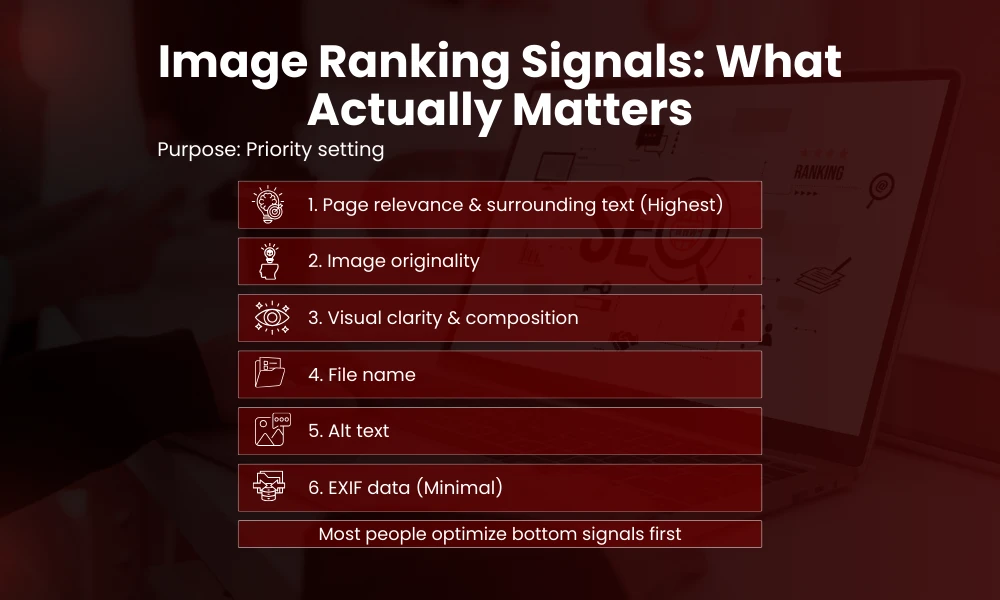 | Advanced Image Search Techniques: How to Find, Analyze and Optimize Images Image Ranking Signals_ What Actually Matters