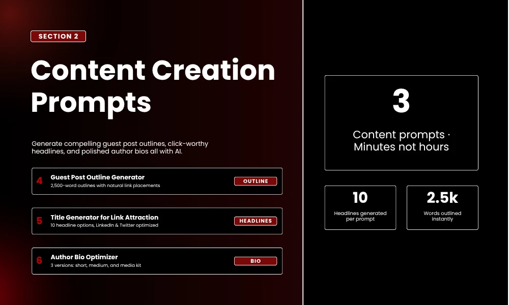 | ChatGPT for SEO: Prompts That Help You Build Better Backlinks Content Creation Prompts