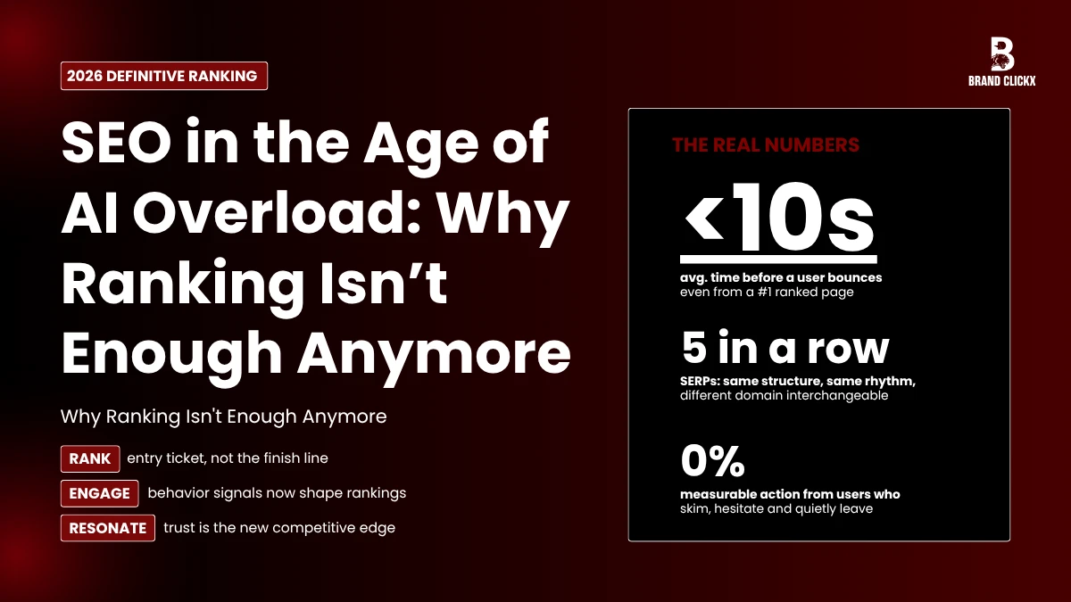 | SEO in the Age of AI Overload: Why Ranking Isn’t Enough Anymoreai AI SEO strategy