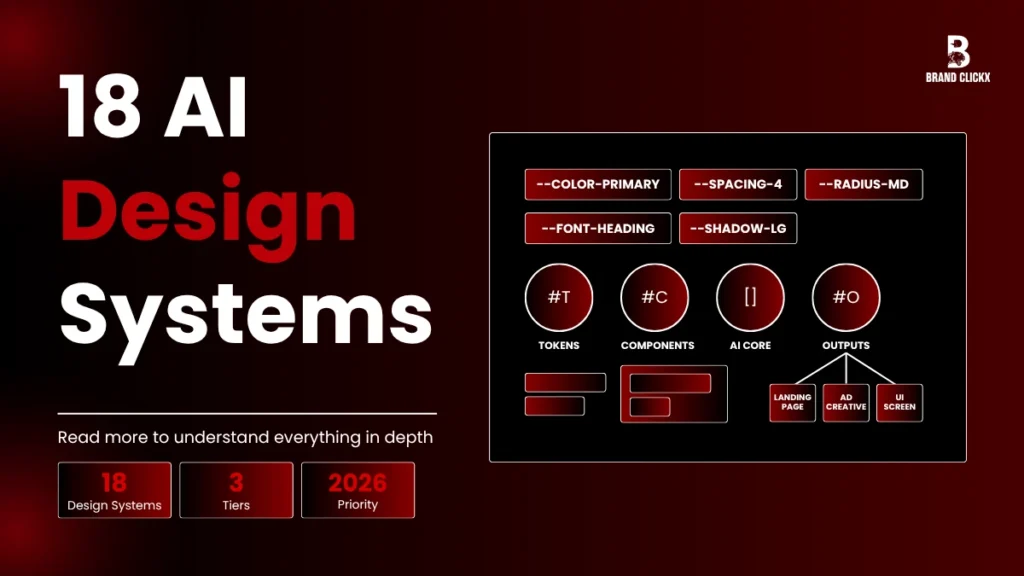 18 AI Design Systems Diagram of an AI design system feeding tokens and components into a content generation pipeline