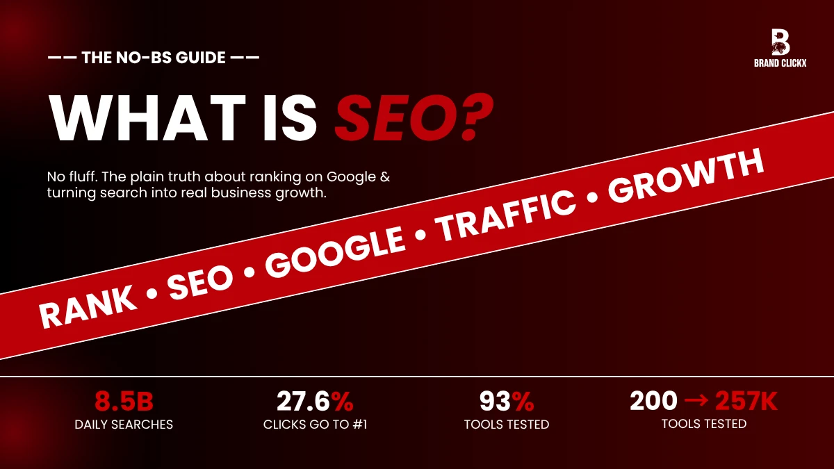 WHAT IS SEO What is SEO a no-BS guide for modern search engine optimization framework 2026 - Brandclickx