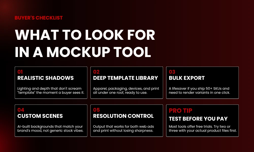| 16 AI-Powered Mockup Generators for Product Presentations WHAT TO LOOK FOR IN A MOCKUP TOOL