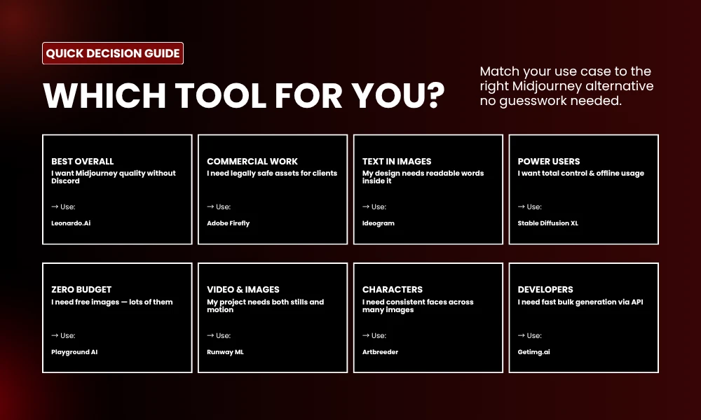 | Midjourney Alternatives: 14 AI Art Tools Worth Your Budget WHICH TOOL FOR YOU