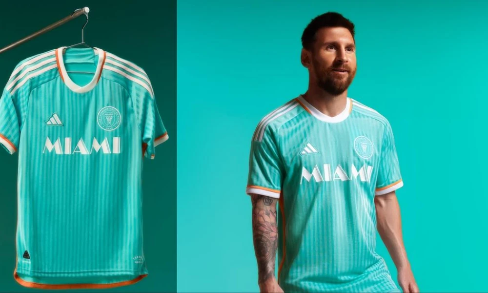 | Messi Jersey Sales: Record-Breaking Revenue From PSG to Inter Miami ($200M+ Impact) Product shot of the vibrant mint green Inter Miami football kit jersey showcasing clean brand design