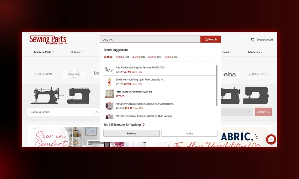 | Designing Websites That Turn Interest Into Momentum UX design example showcasing a central smart search bar layout with autocomplete dropdown suggestions