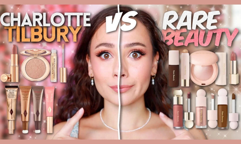 | Rare Beauty: How Selena Gomez Built a $2.7 Billion Beauty Empire on Mental Health & Authenticity Beauty influencer side by side brand grid makeup evaluation review template layout