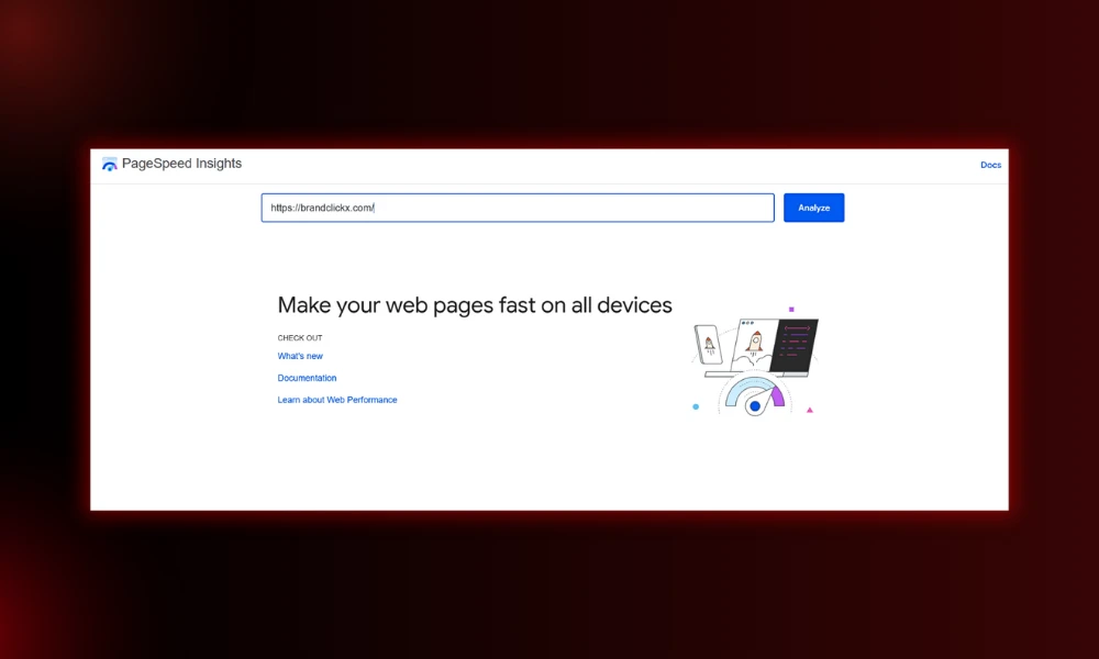 | 30 Best SEO Tools in 2026 (Free + Paid), Built for the Post-Core-Update Web Google PageSpeed Insights speed auditing interface with fields to run Core Web Vitals speed tests
