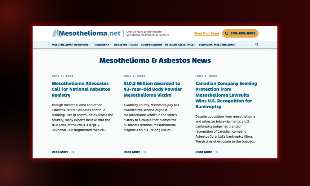 | The Trust Factor: How Great Websites Earn Customer Confidence Mesothelioma.net asbestos news website homepage layout