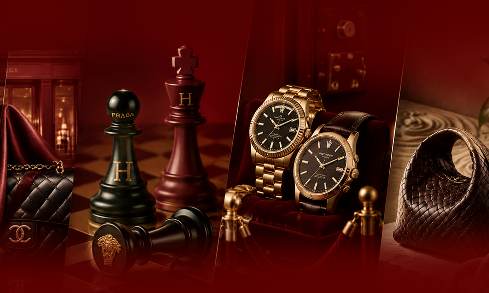 | Top 50 Luxury Brands in the World (2026 Ranking) Luxury items including designer watches, handbags, and chess pieces.