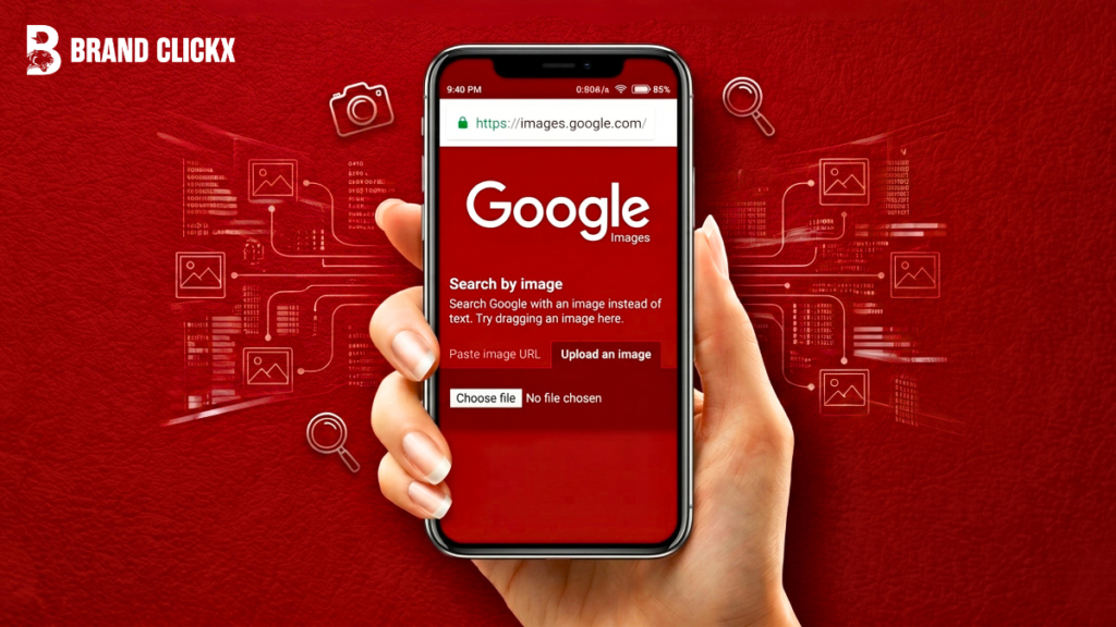 How to Reverse Image Search on Android Google Images search page on an Android phone screen for Reverse Image Search on Android