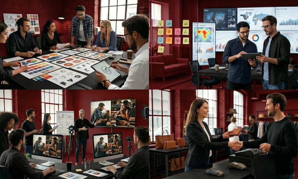 | Marketing 101: What It Actually Is (Hint: It's Not Advertising) Multi panel operational matrix defining functional differences between branding marketing sales and advertising