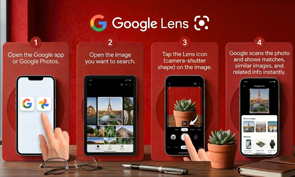 | How to Reverse Image Search on Android Step-by-step process of using Google Lens app for visual search