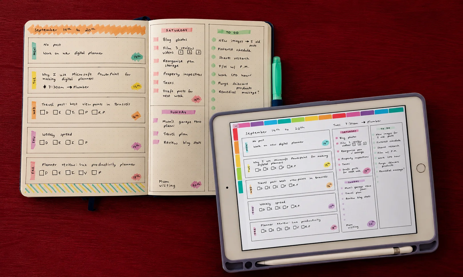 Comparing physical notebooks with digital note-taking apps
