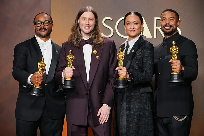 | Oscars Winners 2026: The Big Movie Awards Show Explained The cast and production team of One Battle After Another celebrating their Best Picture win at the 2026 Oscars