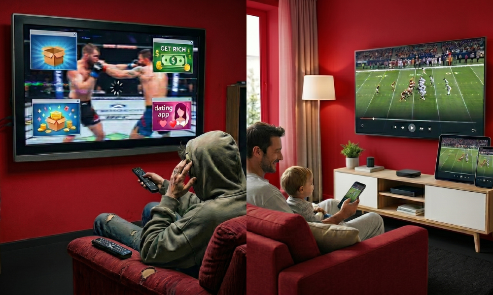 | StreamEast vs CrackStreams in 2026: Features, Reliability, and Which Platform Actually Works A user streaming a live mixed martial arts combat sports main card match on a laptop screen
