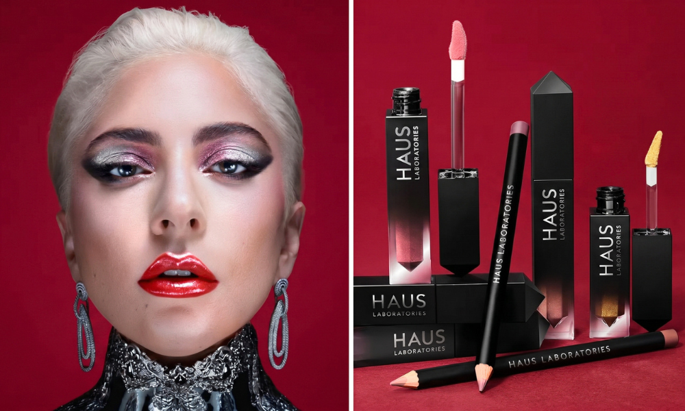 | Haus Labs Foundation Review 2026: Is It Worth It? A four panel skin tone swatch matrix showcasing diverse models posing with different shades of Haus Labs foundation