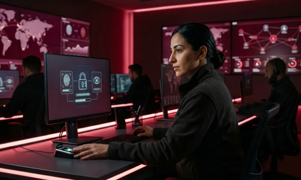 | Cloud Security Tips That Actually Prevent Breaches (and the Ones Wasting Your Time) Identity and access management control display showing biometrics authentication and secure lock filters