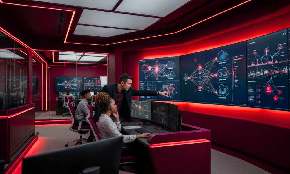 | Cloud Security Tips That Actually Prevent Breaches (and the Ones Wasting Your Time) Security operations center SOC dashboard monitoring unified multi cloud infrastructure and visibility logs