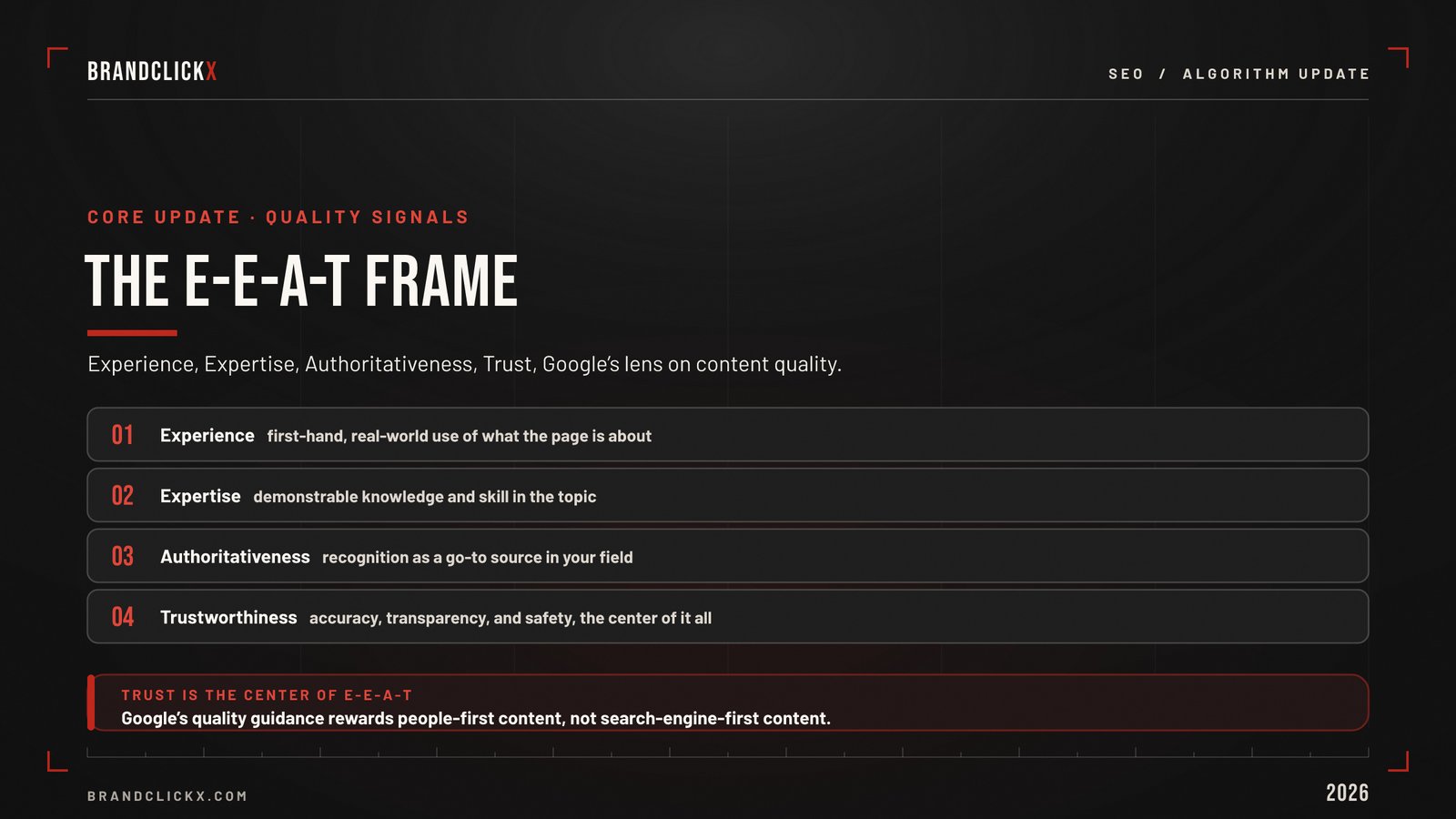 | Google Core Update June 2026: What Changed, Who Lost, How to Recover Strategic search optimization framework outlining Google EEAT content quality evaluation guidelines