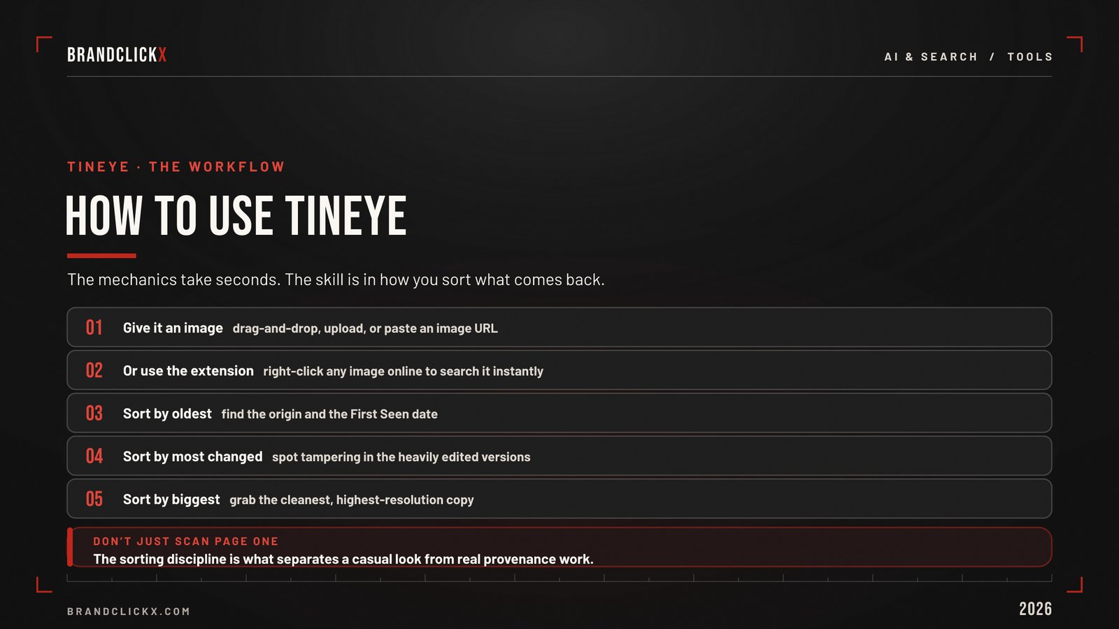 | TinEye Reverse Image Search Explained: The Specialist's Tool for Image Theft and Forgery TinEye reverse image search workflow and result sorting guide