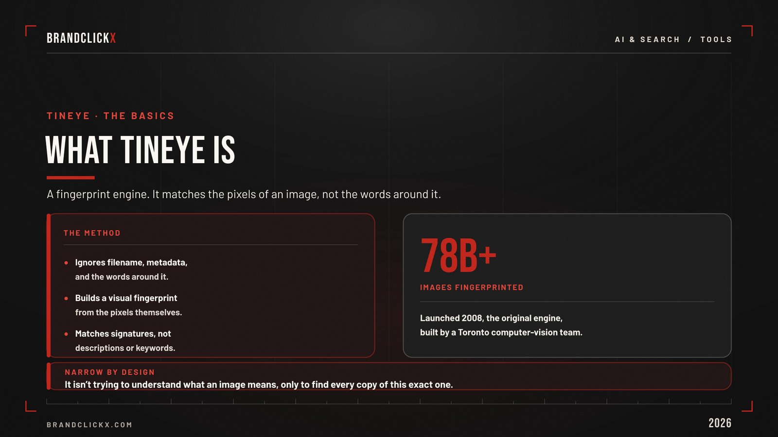 | TinEye Reverse Image Search Explained: The Specialist's Tool for Image Theft and Forgery TinEye Reverse Image Search & Tracking Infographic