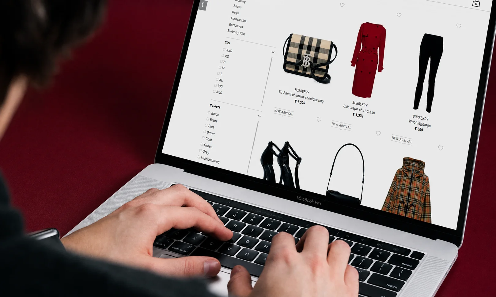 Omnichannel luxury experiences presented in a glowing red aesthetic