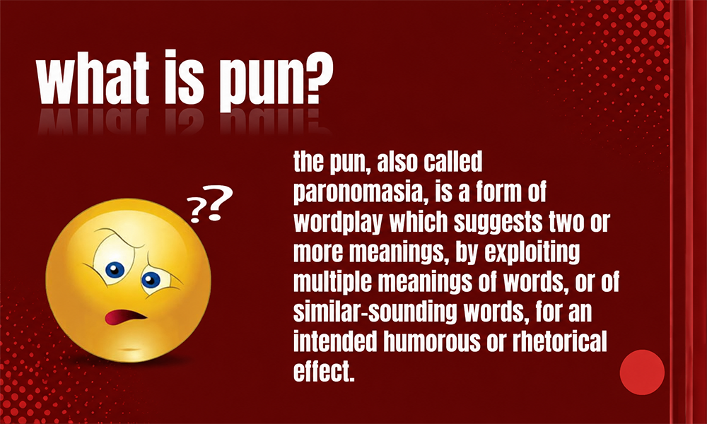 Emoji explaining the definition of a pun and paronomasia