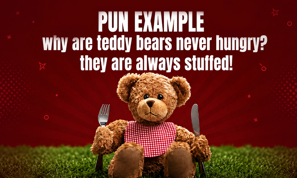 Funny teddy bear pun example for kids