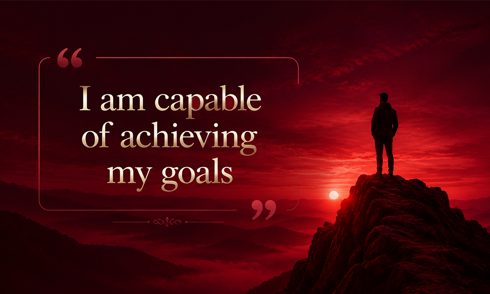| 150+ Positive Affirmations for Success, Confidence, Love & Daily Motivation Self-belief quote: I am capable of achieving my goals