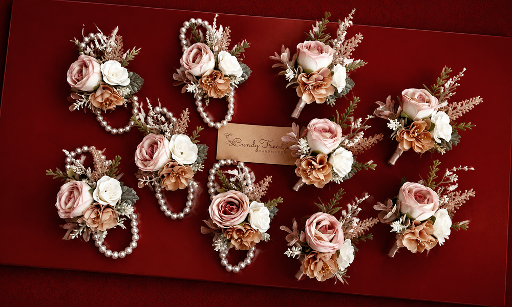 Selection of floral accessories crafted by Brand ClickX.