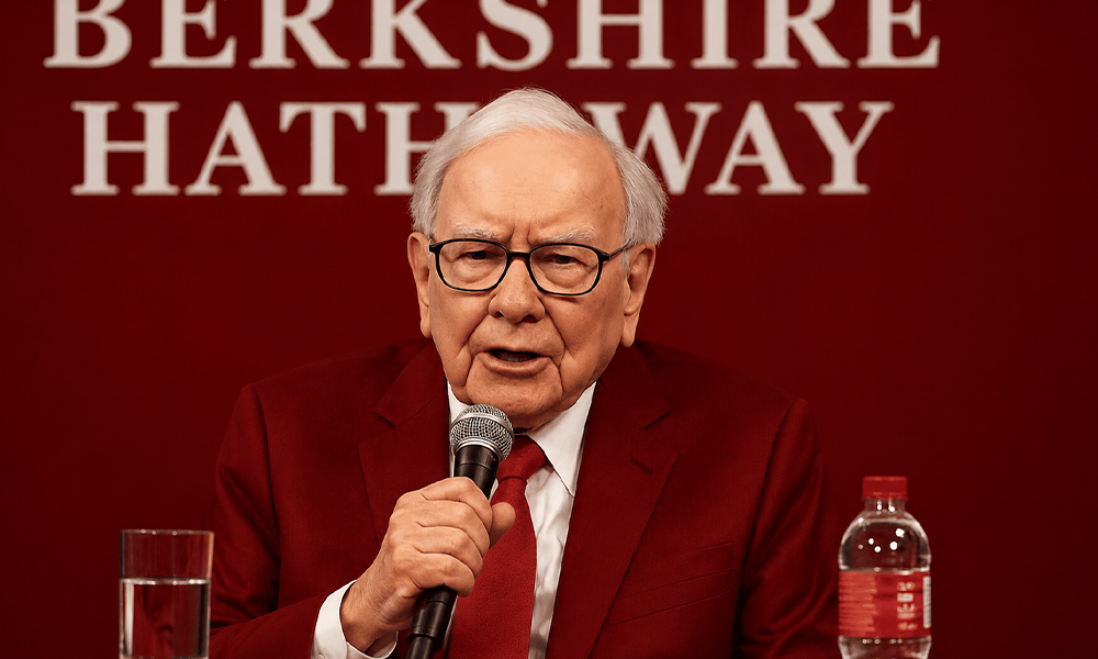 | Warren Buffett Drops Gates Foundation From Annual Donations for First Time in 20 Years Warren Buffett speaking into a microphone at a Berkshire Hathaway event.