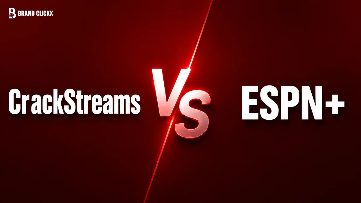 Untitled design (66) ESPN CrackStream vs ESPN+ comparison graphic on a red background