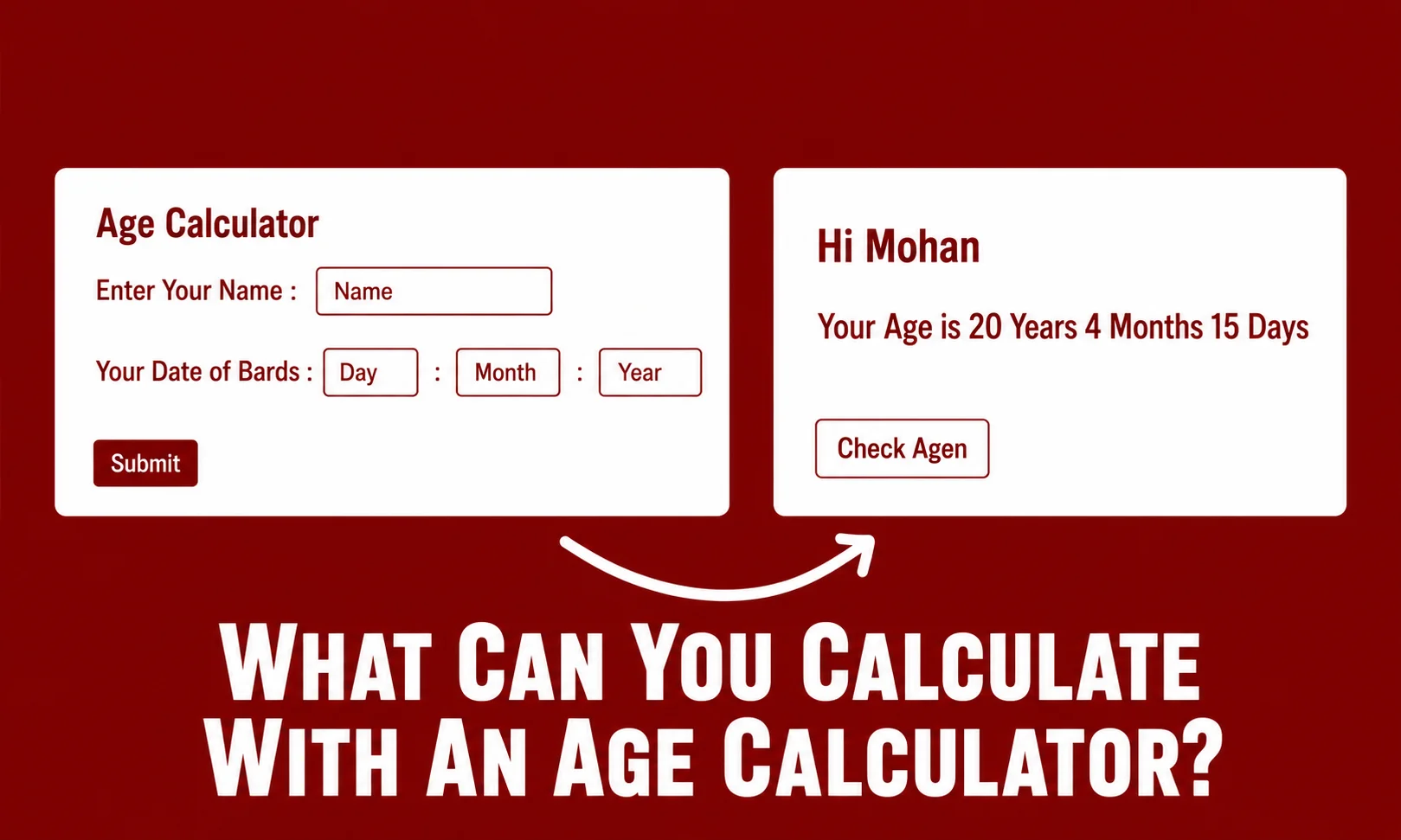 An interface showing various age-based metrics on a red-themed surface