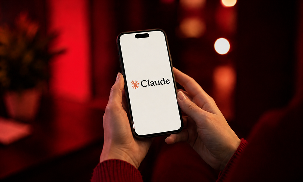 | Claude Sonnet 5 Guide: Features, Price & GPT-5.5 Comparison Hands holding a smartphone loading the Anthropic Claude workspace environment for advanced agentic automation.