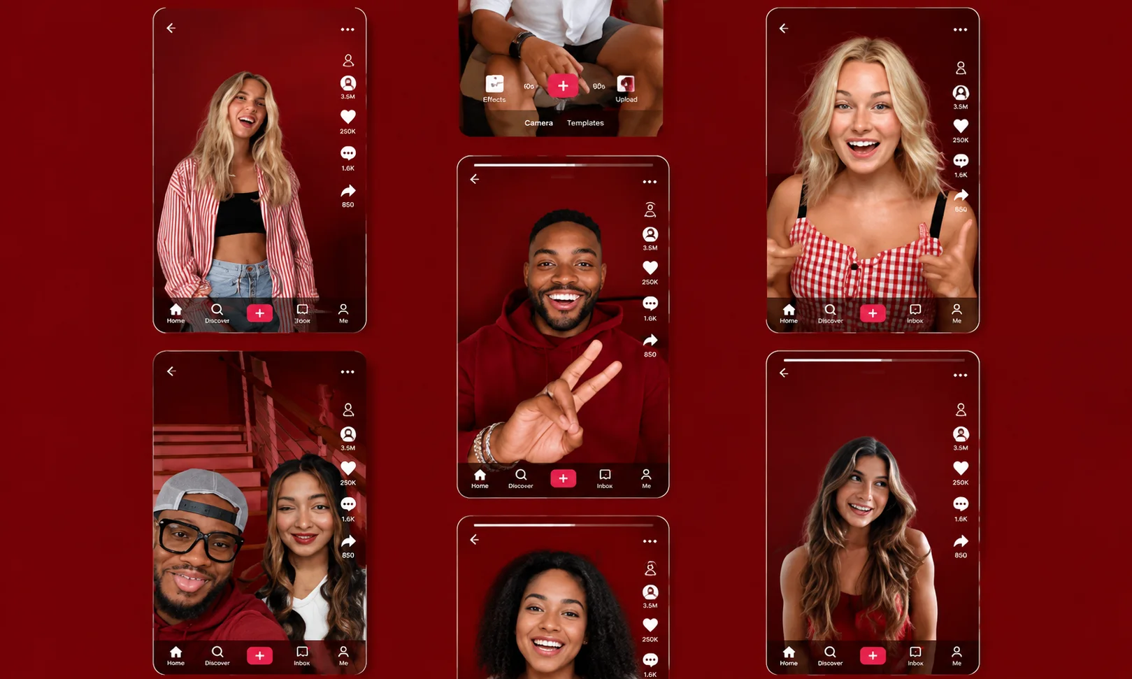 Influencer marketing strategies and insights displayed in a dark red aesthetic
