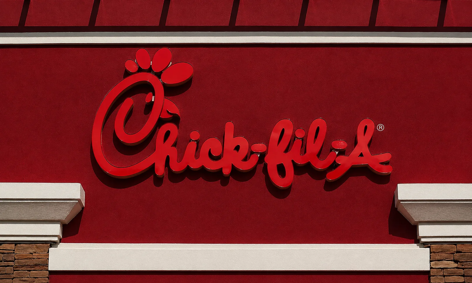 Chick-fil-A restaurant building and drive-thru