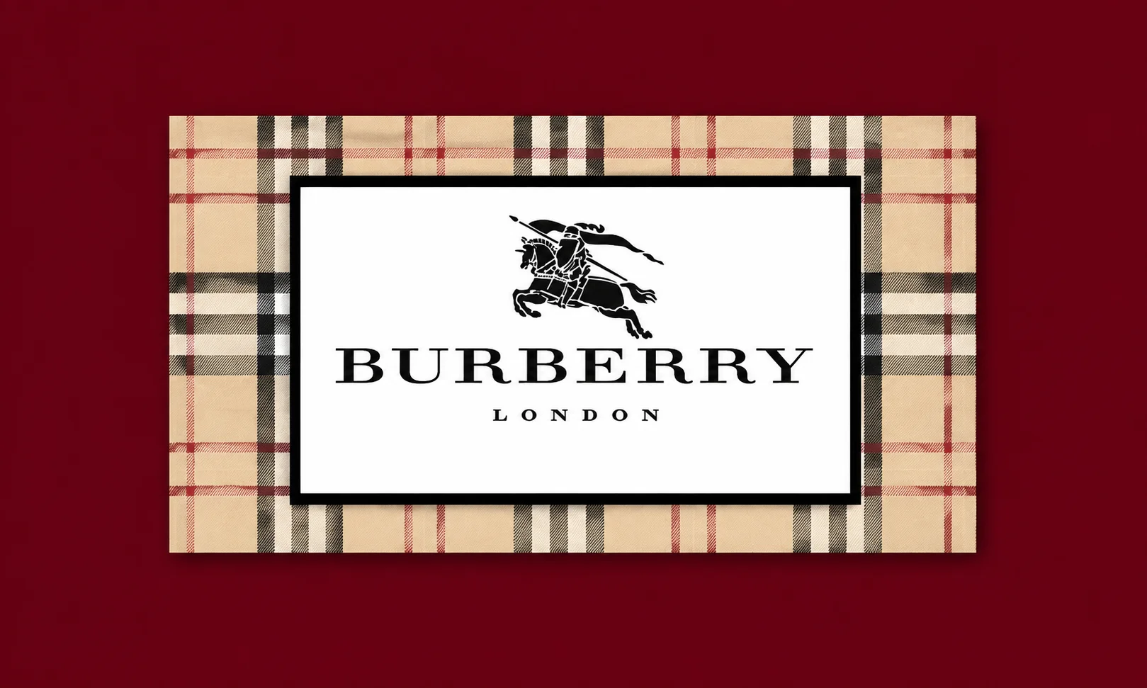 A Burberry logo and storefront presentation.