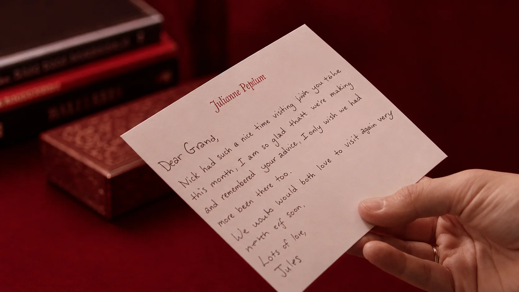Writing a thoughtful note on personal stationery