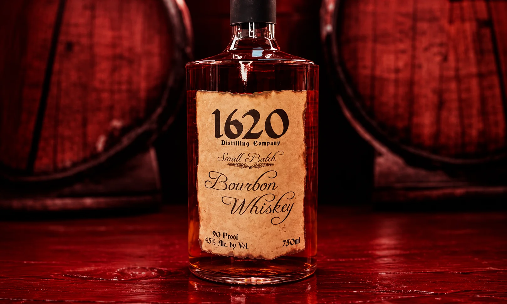 Bottle of 1620 Distilling Company Red Dirt Road Vodka, an American craft vodka made in Kentucky.