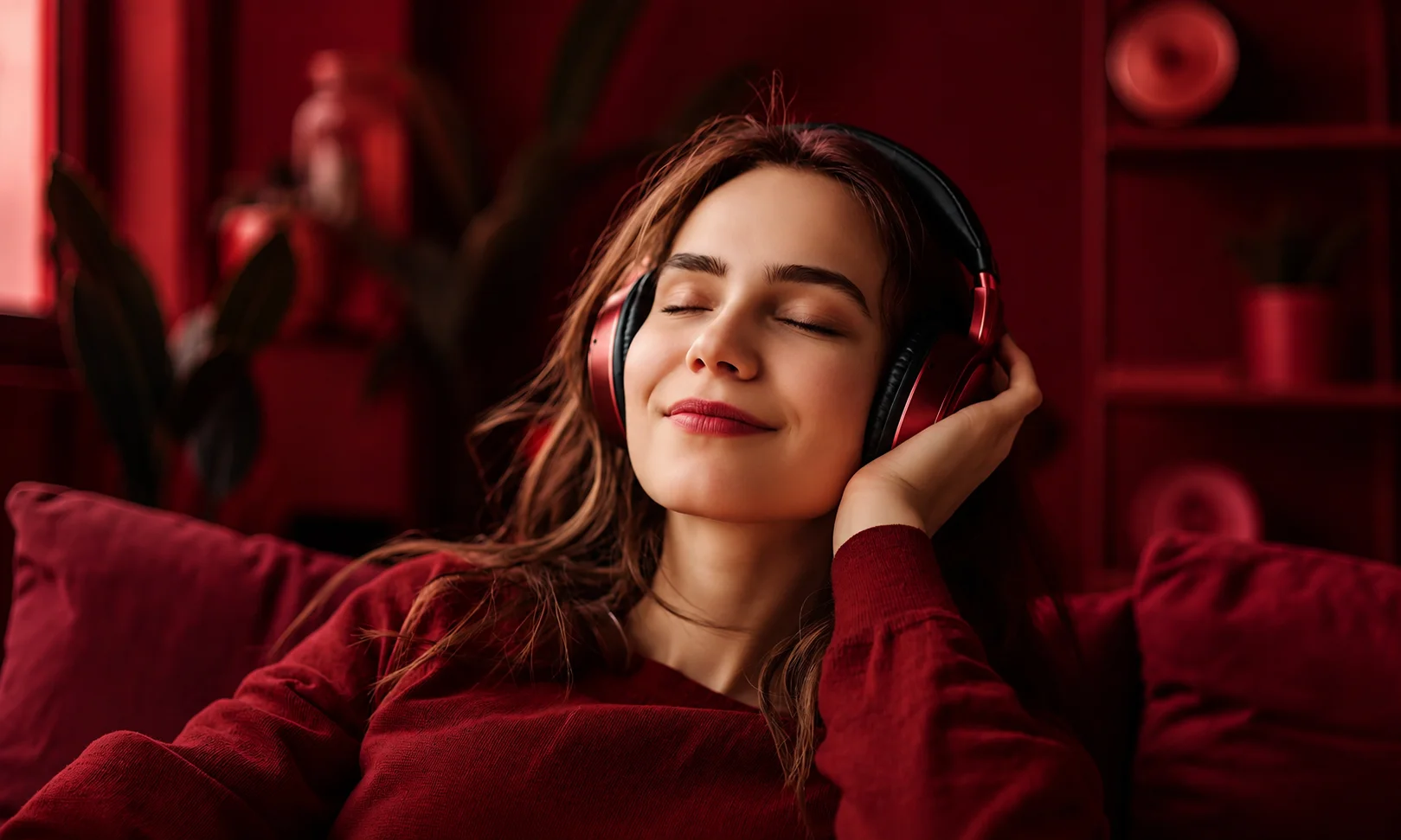 Immersed in listening to music without distractions
