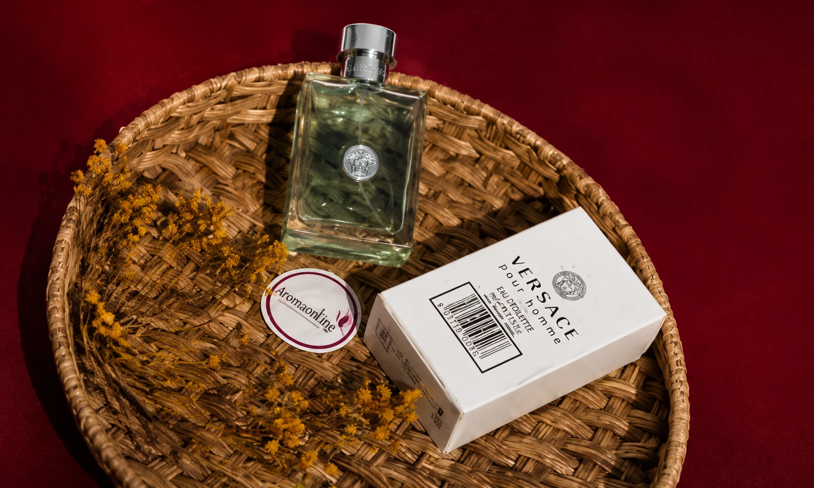 Versace perfume and luxury accessories.