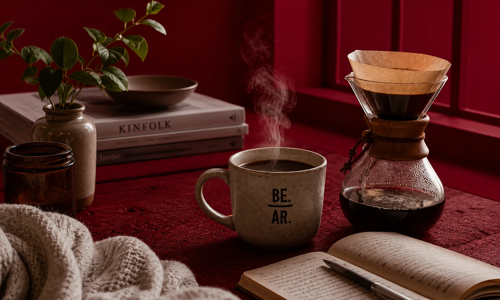 Enjoying a warm cup of coffee in the morning