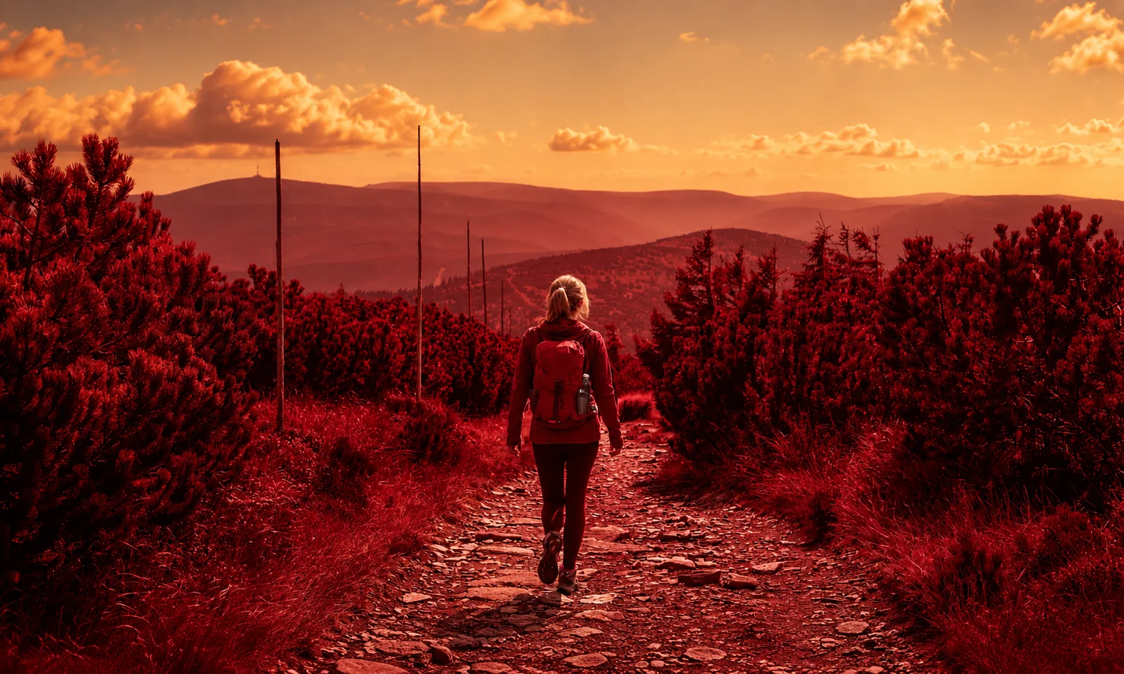 Peaceful outdoor walk leaving the phone behind