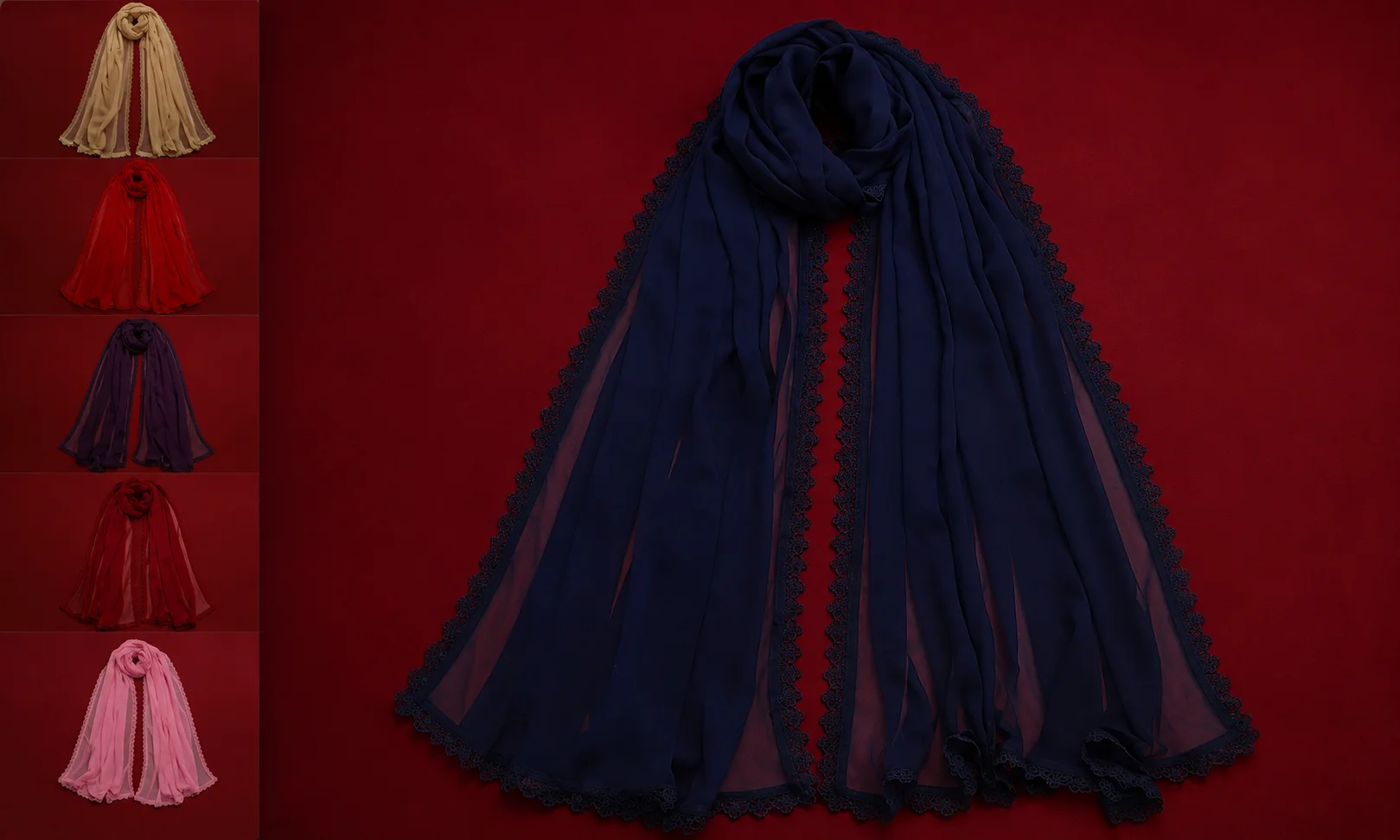 | Dupatta: Global Styling, History, Fabrics and Care Guide Various colored chiffon and cotton fabrics displaying different textures for a traditional scarf