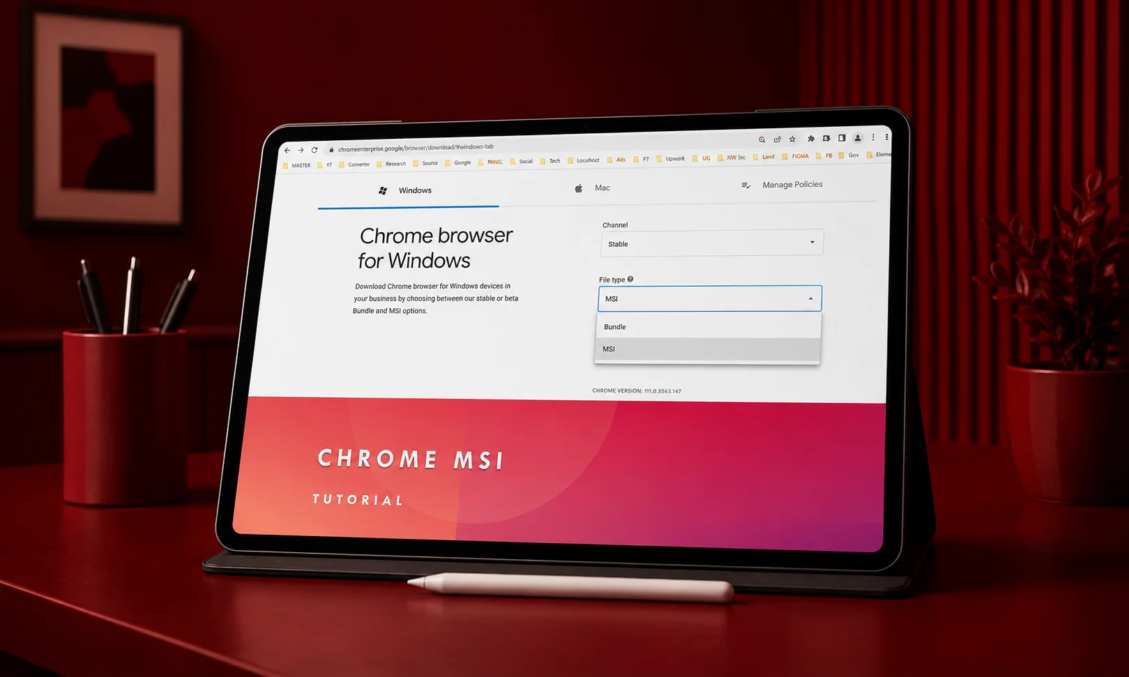 Overview diagram of Chrome Business MSI download options and Windows bundle architecture