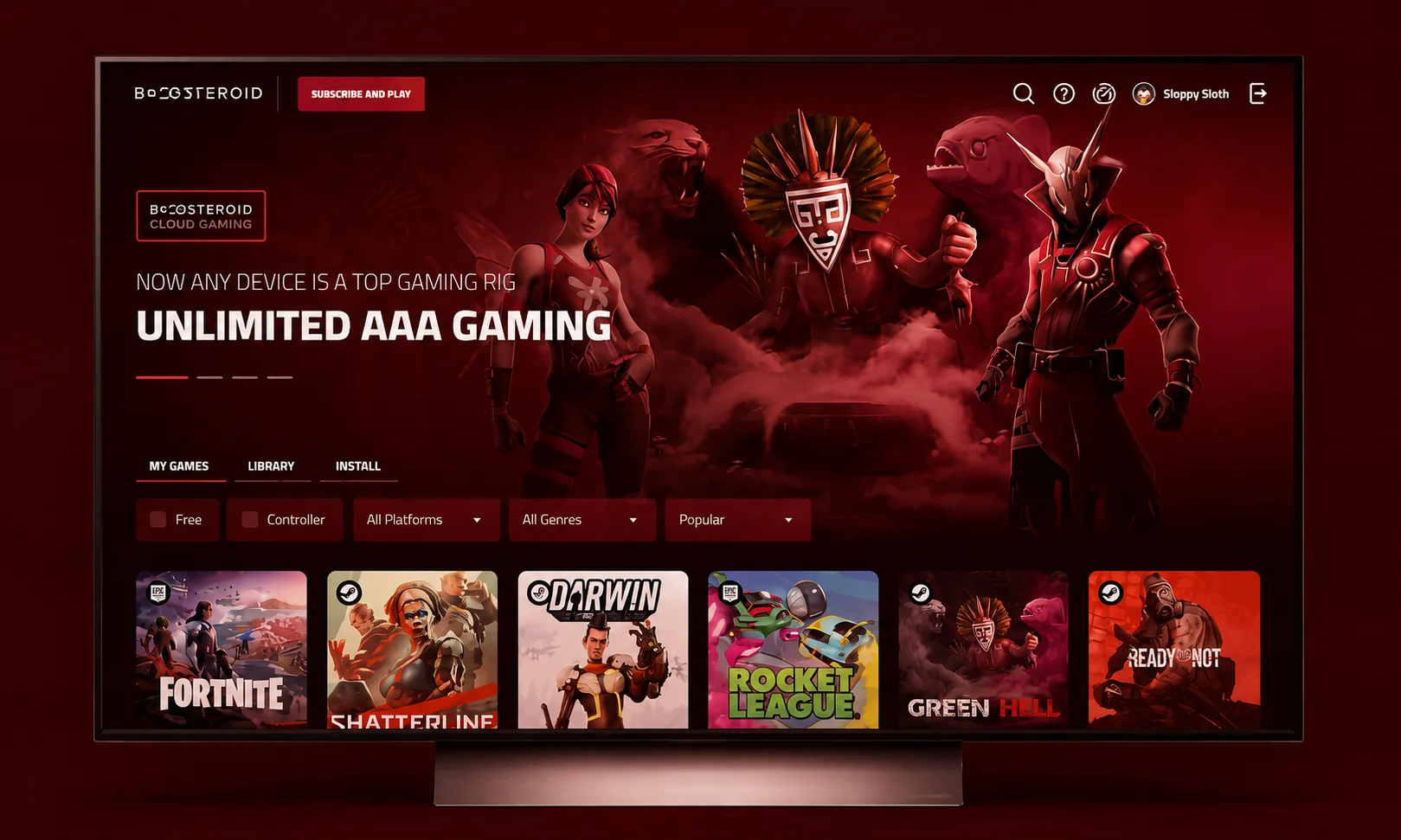 Boosteroid cloud gaming platform streaming