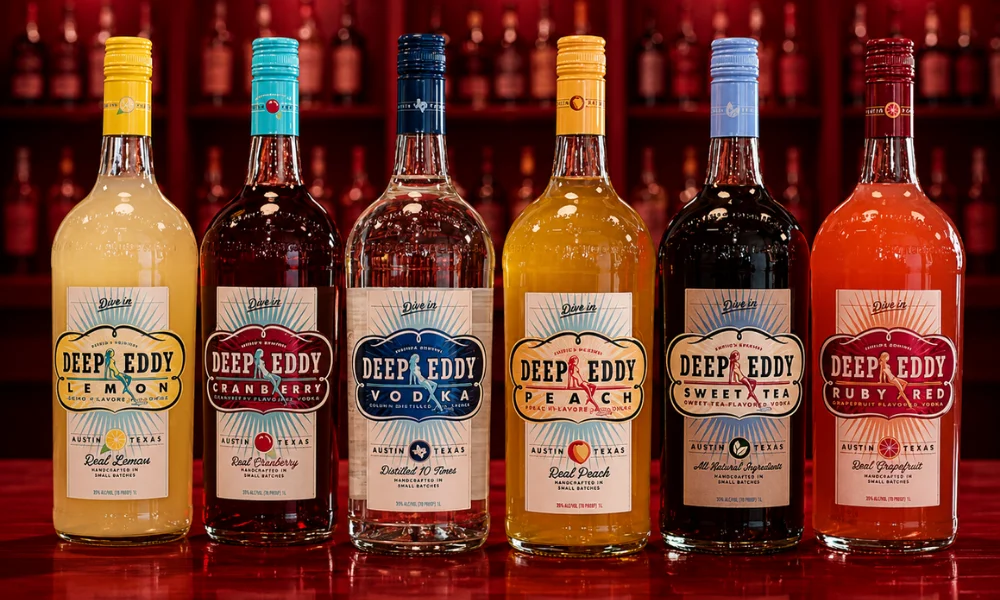 Bottle of Deep Eddy Original Vodka, a smooth corn-based American vodka.