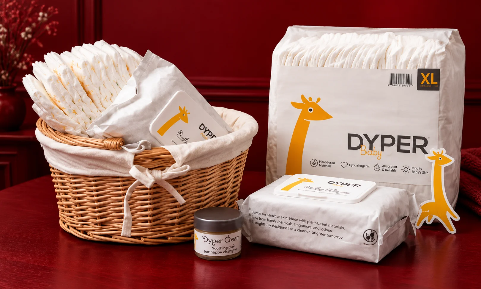 Compostable bamboo fibers in Dyper eco diapers
